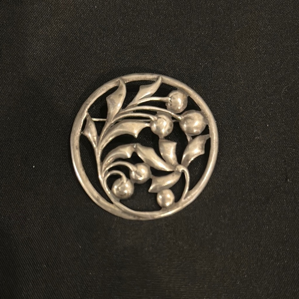 Vintage Sterling Silver Floral Brooch